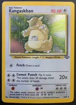 Kangaskhan 5/64 Holo Rare Jungle Pokemon Card WOTC Vintage SWIRL Near Mint NM/LP - Image 1