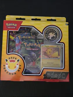 Pokemon Day 2026 30th Anniversary Pikachu Card Coin Mega Evolution Booster Box - Image 1