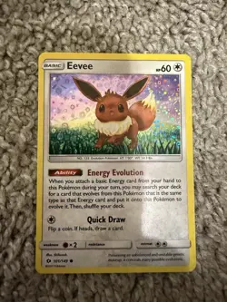 Pokemon Eevee TCG Sun and Moon Base Set Holo Card 101/149 Cosmos Swirl Rare - Image 1