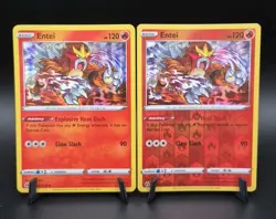 Pokemon Card Entei Crown Zenith 021/159 Reverse Holo & Holo Rare Bundle - Image 1
