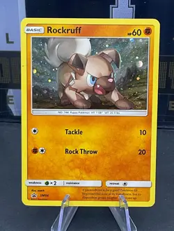Pokemon TCG Rockruff Promo Holo SM06 General Mills Promo SM Black Star Promo - Image 1