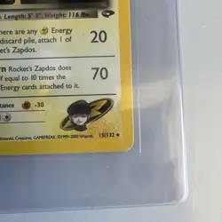 Pokemon Rocket's Zapdos Gym Challenge 15/132 70 HP Holo Rare English Card - Image 5