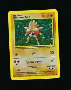 Hitmonchan - 1999 Fossil Set Pokemon Card - Unlimited - 7/102 - NM/M - Image 1