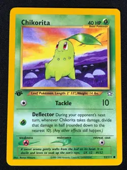 Pokemon Chikorita 53/111 1st Common (NM) - Image 1