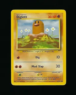Diglett 47/102 - Pokemon Card Unlimited Edition Base Set 1999 NM/M (Never Played - Image 1