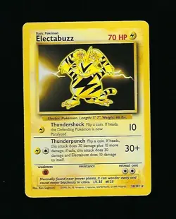 Pokemon Card Unlimited Edition Rare Non Holo Base Set 1999 Electabuzz 20/102... - Image 1
