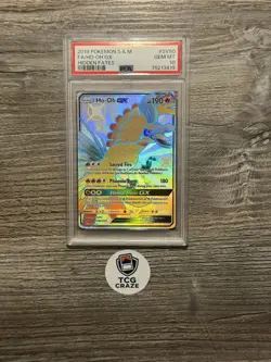 PSA 10 Ho-Oh GX SV50/SV94 Pokemon Hidden Fates Holo Graded Card - Image 1