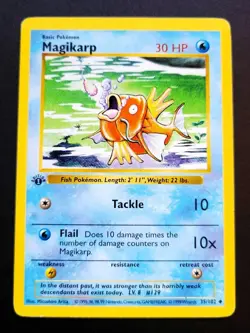 Magikarp 1st Edition Shadowless Base Set 35/102 Non Holo Pokemon TCG Card - Image 1