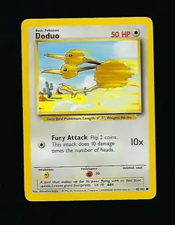 Doduo 48/102 - Pokemon Card Unlimited Edition Rare Non Holo Base Set 1999 - NM/M - Image 1