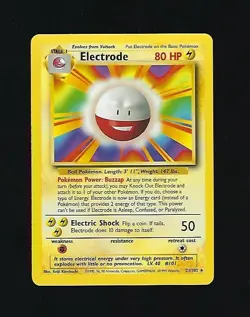 Electrode Pokemon Card Unlimited Edition Rare Non Holo 1999 - 21/102 NM/M - Image 1