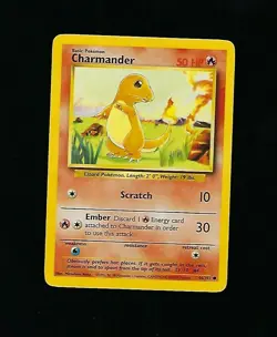 Charmander 46/102 - Pokemon Card Unlimited Edition Rare Non Holo Base Set 1999 - Image 1