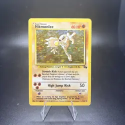Pokemon Vintage Card TCG Hitmonlee 7/62 Fossil Holo Rare DMG -c - Image 1