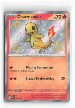 Pokemon Paldean Fates #109/091 Charmander Shiny - Image 1