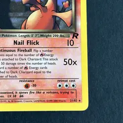 1st Edition Charizard 21/82 Team Rocket Non Holo Rare Pokemon Card - Image 4