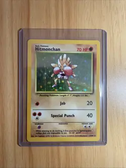 Pokemon WOTC Hitmonchan 7/102 Base Set UNLIMITED Holofoil Rare LP - Image 1