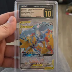 Pokemon TCG Moltres & Zapdos & Articuno GX Hidden Fates Ultra Rare Holo CGC 10 … - Image 1