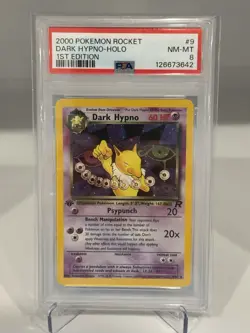 2000 Pokemon Rocket Dark Hypno-Holo 1st Edition #9 PSA 8 - Image 1