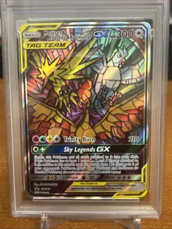 2019 POKEMON SM BLACK STAR PROMO FULL ART/MOLTRES & ZAPDOS & ARTICUNO GX PSA 10 - Image 2