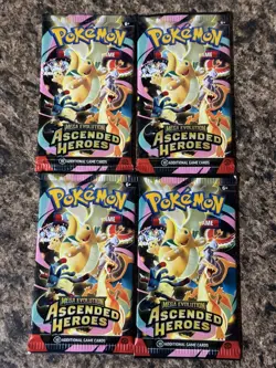 Pokemon Ascended Heroes 4 Booster Packs Brand New Factory Sealed - Image 1