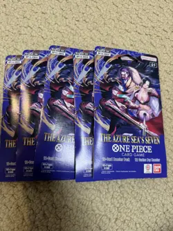 (5) Five packs of OP14-EB04 One Piece The Azure Sea’s Seven 12 Card Boosters - Image 1