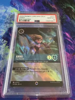 2024 DISNEY LORCANA EN 4-URSULA'S RETURN ENCHANTED ANNA - TRUE-HEARTED PSA 10 - Image 3