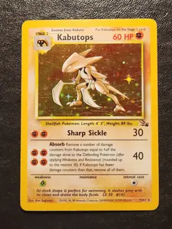 Kabutops Holo 9/62 Fossil Pokemon Wotc 1999 Cards Collectors - Image 1
