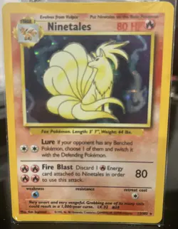 NINETALES Pokemon Card Base Set Unlimited Holo-Rare 12/102 1999 WOTC LP-NM - Image 2