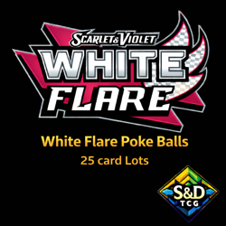 White Flare Card Lot Poke Ball 25 Pokemon SV NM Near Mint - Image 1