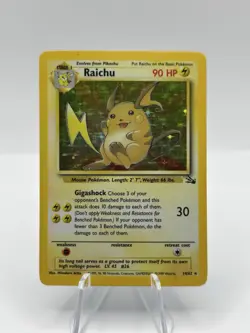 Raichu 14/62 Holo Fossil Pokemon Card TCG WOTC MP - Image 1