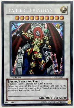HA03-EN026 Fabled Leviathan - Secret Rare 1st Edition Lightly Played YuGiOh Card - Image 1