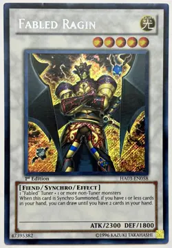 HA03-EN058 Fabled Ragin - Secret Rare 1st Edition Lightly Played YuGiOh Card - Image 1