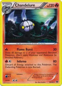 Pokemon Next Destinies REVERSE HOLO Rare Card - Chandelure 20/99 - Image 1