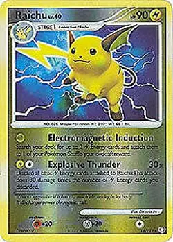 Pokemon Diamond & Pearl Mysterious Treasures Raichu REVERSE HOLO Card 15/123 - Image 1