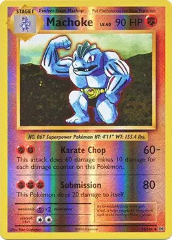 Machoke 58/108 Uncommon REVERSE HOLO Pokemon XY Evolutions Card - Image 1