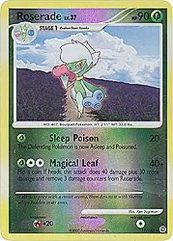 Pokemon Secret Wonders REVERSE HOLO Rare Card - Roserade 17/132 - Image 1