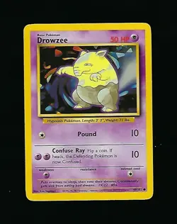 Drowzee 49/102 - Pokemon Card Unlimited Edition Rare Non Holo Base Set 1999 - NM - Image 1