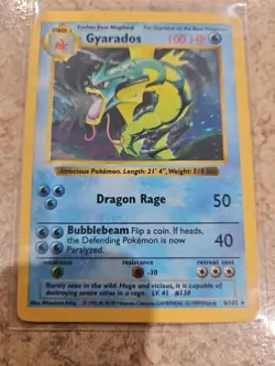 Pokemon TCG Gyarados Holo Rare Card Base Set - Image 1
