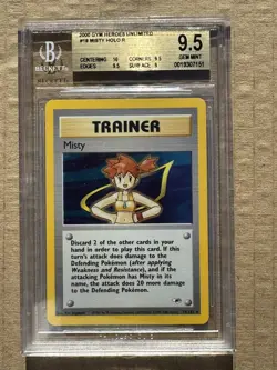 2000 Pokemon Gym Heroes Unlimited Misty #18 Holo BGS 9.5 - Image 1