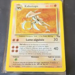 Pokemon Kabutops Holo Rare 9/62 Fossil French 60 HP Ken Sugimori - Image 1