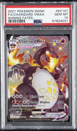 2021 POKEMON SWORD & SHIELD SHINING FATES #SV107 FULL ART/CHARIZARD VMAX PSA 10 - Image 1