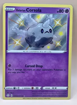 Galarian Corsola SV049/SV122 – Shining Fates Shiny Holo Rare – NM – 2021 Pokemon - Image 1
