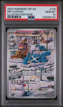 2024 POKEMON TEF EN-TEMPORAL FORCES ILLUSTRATION RARE #178 METAGROSS PSA 10 - Image 1