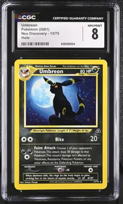 UMBREON Neo Discovery Holo Rare #13 CGC 8 Vintage Pokemon [Nostalgium] - Image 1