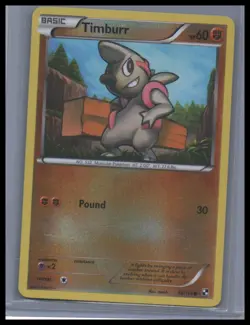 Timburr - Black and White # 58/114 NM/LP Reverse Holo Pokemon TCG - Image 1