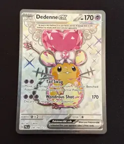 ✨ Pokemon Dedenne EX 239/193 Paldea Evolved Ultra Rare Full Art Holo NM 🐭 - Image 1