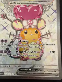 ✨ Pokemon Dedenne EX 239/193 Paldea Evolved Ultra Rare Full Art Holo NM 🐭 - Image 4