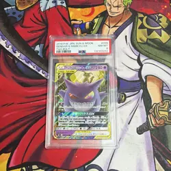 Pokemon Gengar & Mimikyu GX Tag Bolt Double Rare Holo Japanese 038/095 PSA 8 - Image 1