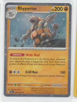 Pokemon Stellar Crown 076/142 Rhyperior Cosmos Holo Exclusive NM-Mint or better - Image 1