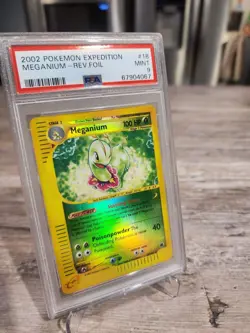 PSA 9 MINT Pokemon MEGANIUM Reverse Holo Rare 2002 Expedition #18/165 WOTC - Image 2