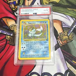 Pokemon TCG Vaporeon Jungle Holo Rare Unlimited Stage 1 12/64 1999 PSA 6 - Image 1